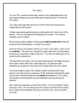 the lottery story summary|the lottery short story review.